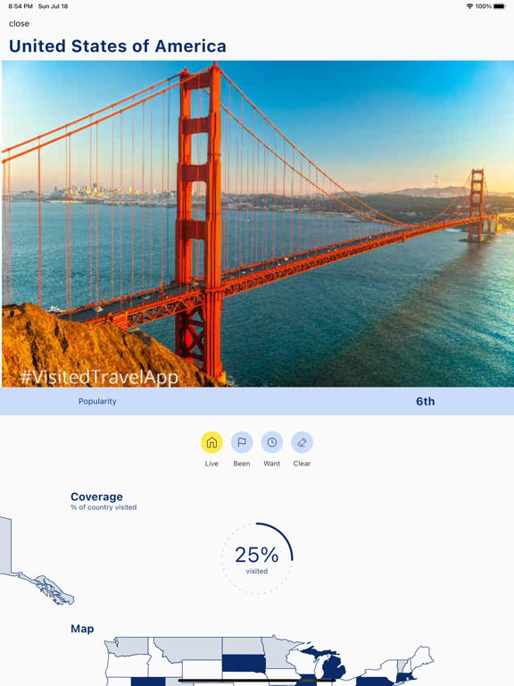 Visited: Travel Tracker & Map screenshot 6
