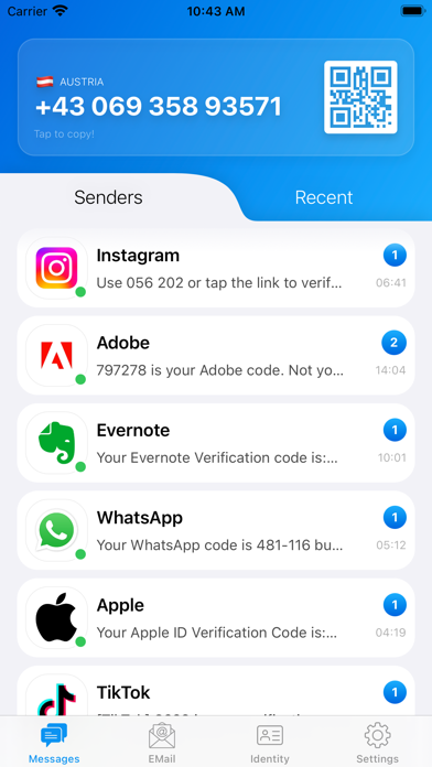 vNu : Virtual Phone Number screenshot 3