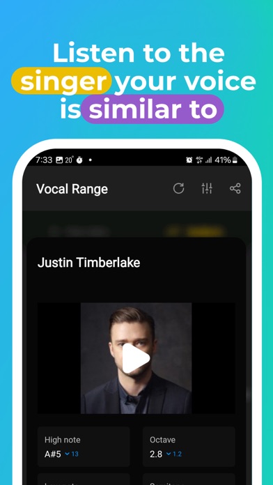 Vocal Range - Pitch Detector screenshot 1
