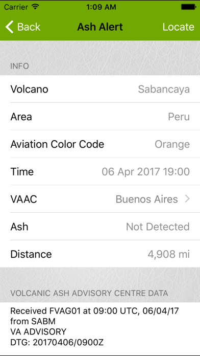 Volcanoes: Map, Alerts & Ash screenshot 1