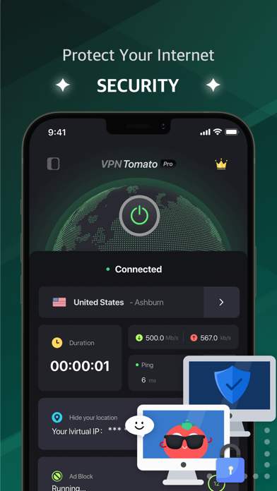 VPN Tomato Pro - Fast & Secure screenshot 1