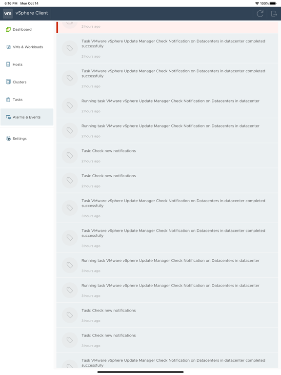 vSphere Mobile Client screenshot 1