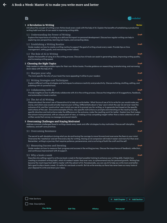 WABABAI Book Writing Studio screenshot 7