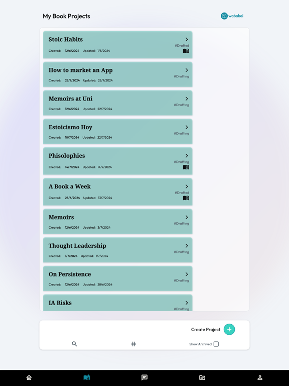 WABABAI Book Writing Studio screenshot 8