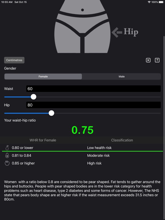Waist to Hip Ratio Calc screenshot 9