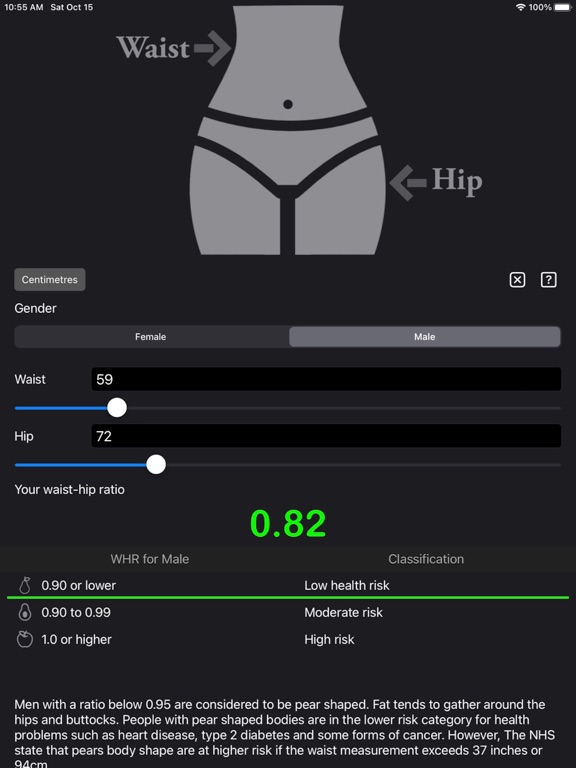 Waist to Hip Ratio Calc screenshot 6