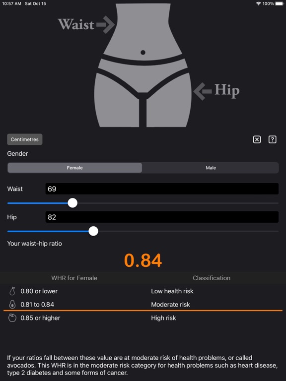 Waist to Hip Ratio Calc screenshot 2
