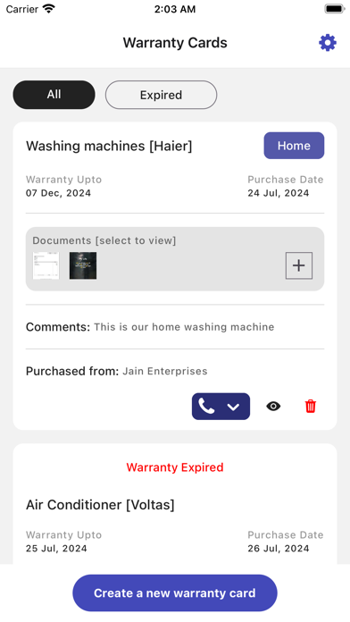 Warranty Book screenshot 5