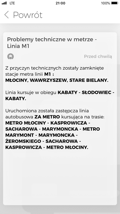 Warsaw Public Transport Alerts screenshot 3