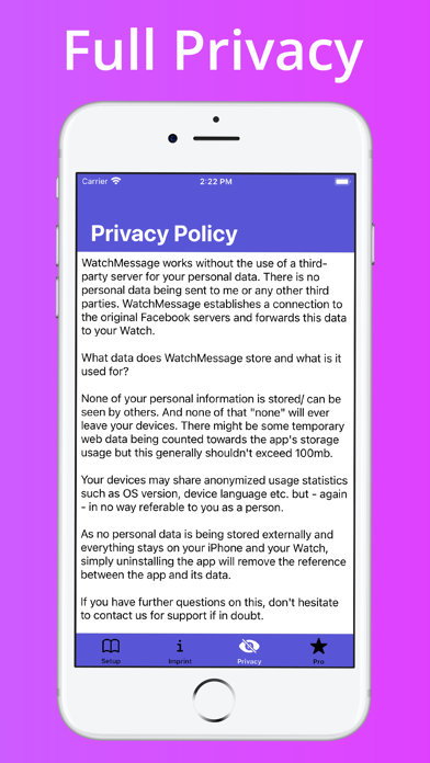 WatchMessage for Messenger screenshot 1