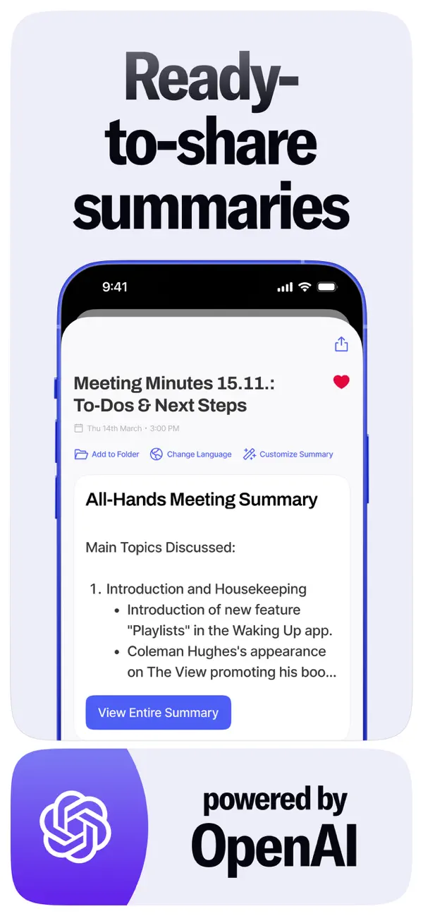 Wave AI Note Taker & Recorder screenshot 3