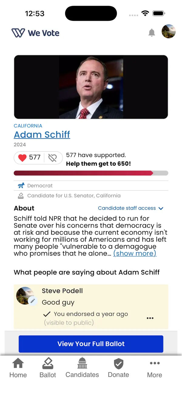 We Vote Ballot Guide,  @WeVote screenshot 1