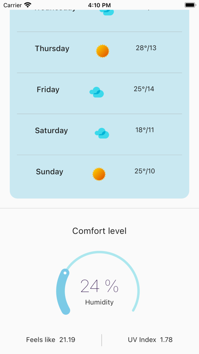 Weather determination screenshot 1