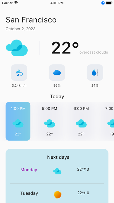 Weather determination screenshot 3