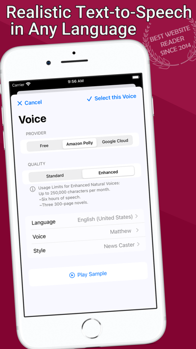 WebOutLoud: Web Text to Speech screenshot 3