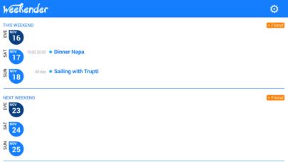Weekender - Weekend Calendar screenshot 2