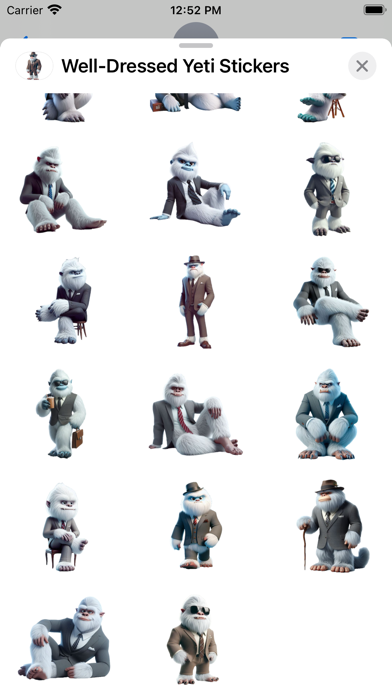 Well-Dressed Yeti Stickers screenshot 4