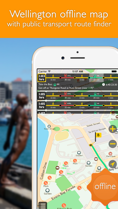 Wellington offline map with public transport route planner for my journey screenshot 5