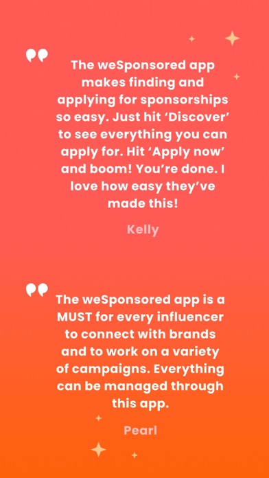 weSponsored Influencer App screenshot 1