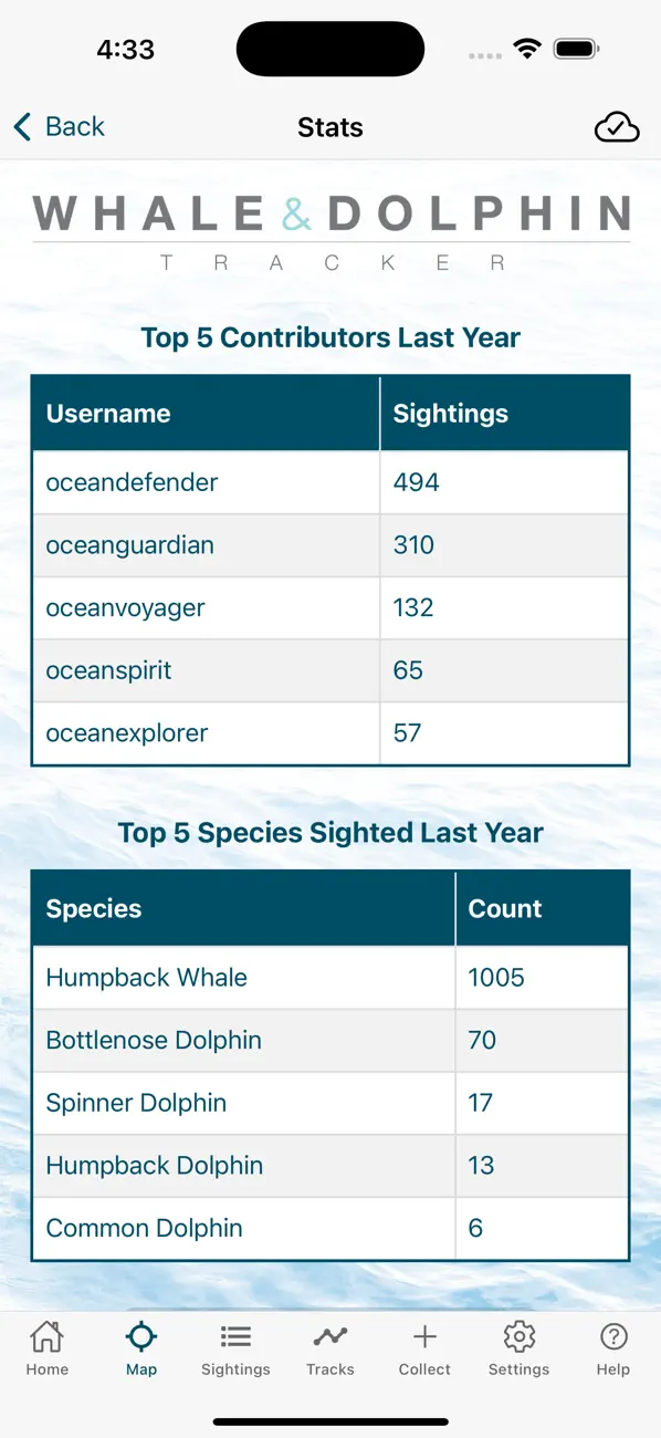 Whale and Dolphin Tracker screenshot 1