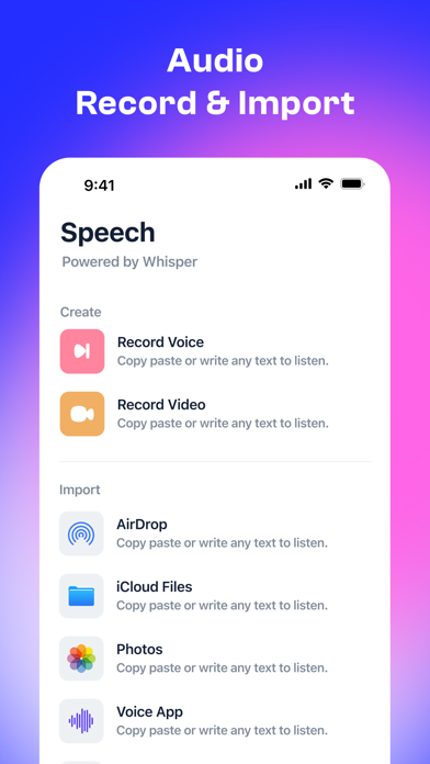 Whisper : Speech to Text screenshot 1