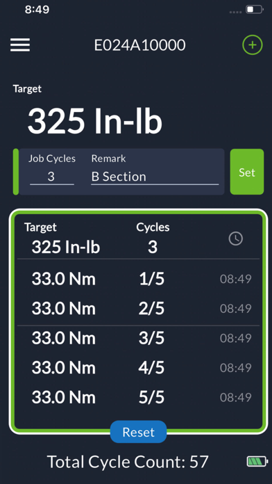 Wi-click torque wrench screenshot 2