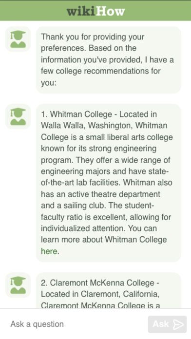 wikiHow College Picker screenshot 1