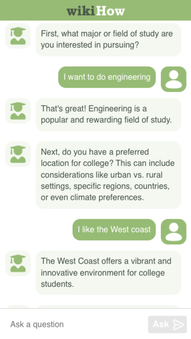 wikiHow College Picker screenshot 3