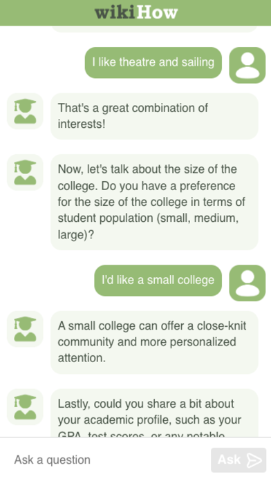 wikiHow College Picker screenshot 2