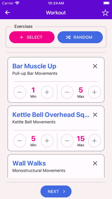 Wildcard EMOM screenshot 3