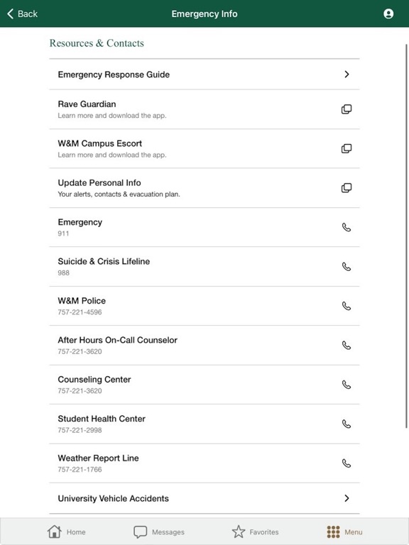 William & Mary Mobile screenshot 1