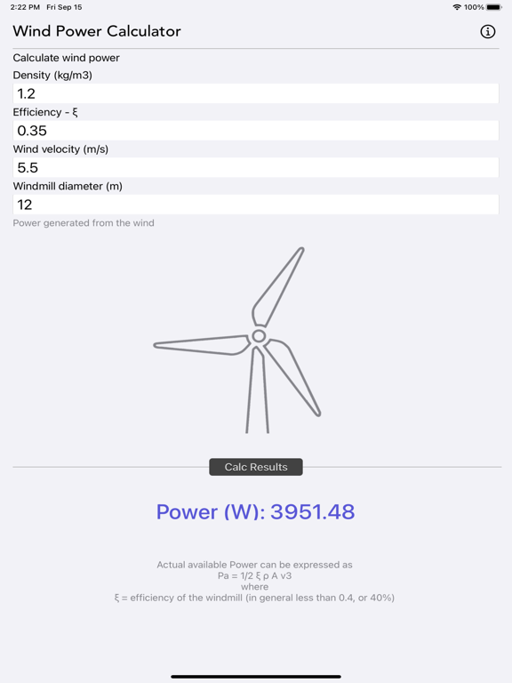Wind Power Calculator screenshot 2