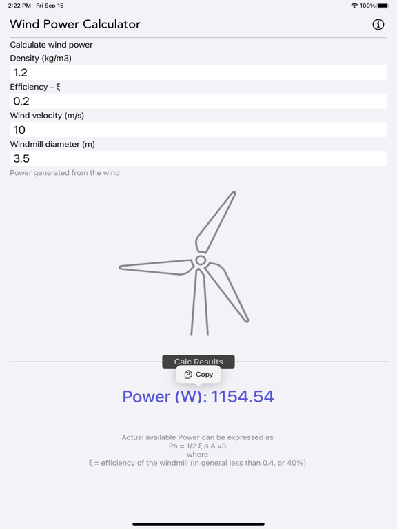 Wind Power Calculator screenshot 4