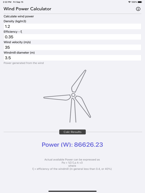 Wind Power Calculator screenshot 3