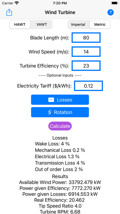 Wind Turbine Calculator screenshot 4