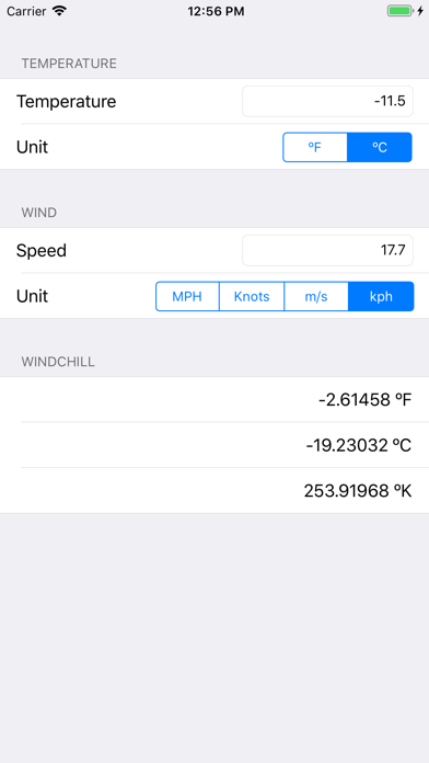 Windchill Temperature screenshot 2