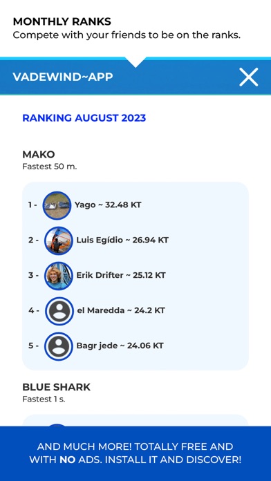 Windsurfing app (Vadewind) screenshot 1