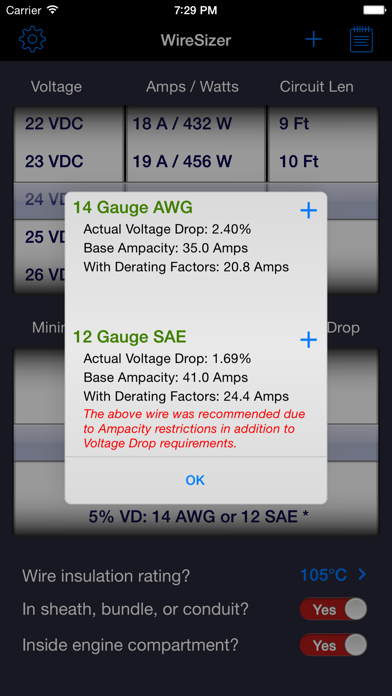 WireSizer - DC Voltage Drop screenshot 3