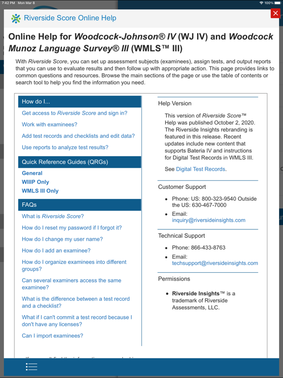 WJ IV Score & Report screenshot 1