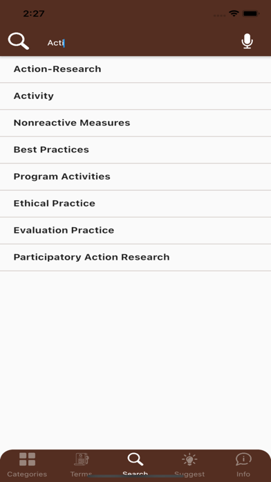 WMU Evaluation Glossary screenshot 3