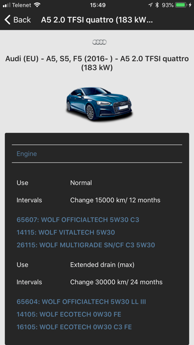 Wolf Lubricants Finder screenshot 2