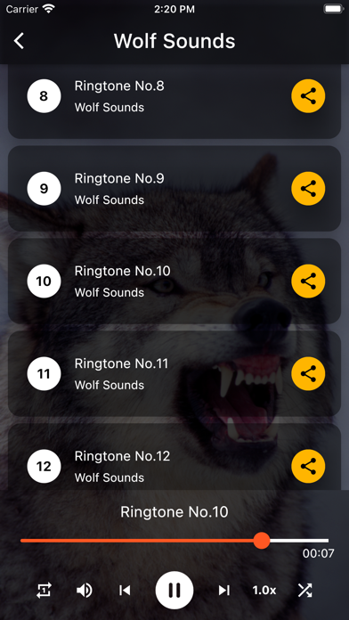 Wolf Sounds Ringtones screenshot 1