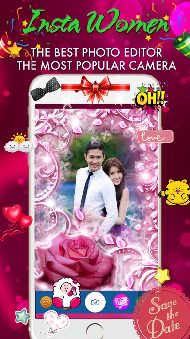 Women Day Photo Frame -Wonder Photo,Camera sticker screenshot 3