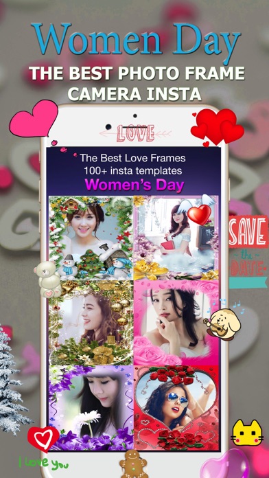 Women Day Photo Frame -Wonder Photo,Camera sticker screenshot 4
