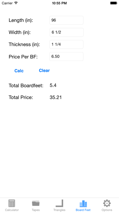WoodworkerCalc screenshot 2