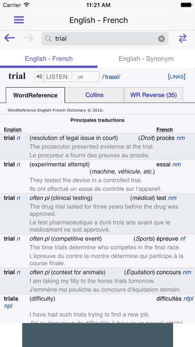 WordReference Dictionary screenshot 2
