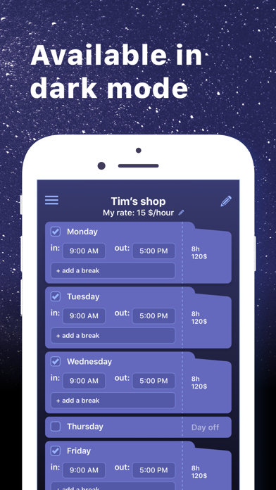 Work Hours & Pay Calculator screenshot 1