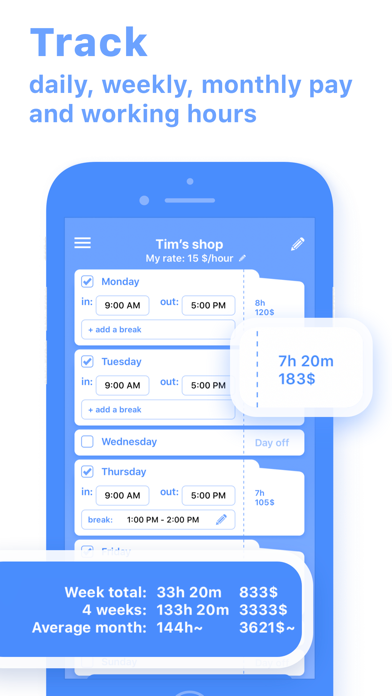 Work Hours & Pay Calculator screenshot 6