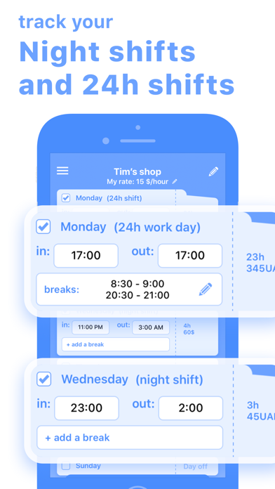 Work Hours & Pay Calculator screenshot 3