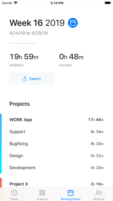 WORK • Time Sheet screenshot 2